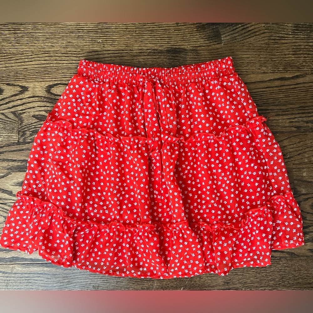 Sienna Sky Red Floral A-Line Skirt